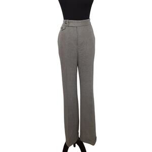Lauren Ralph Lauren Green Label Wool Trousers High Rise Gray Newsboy Womens 6